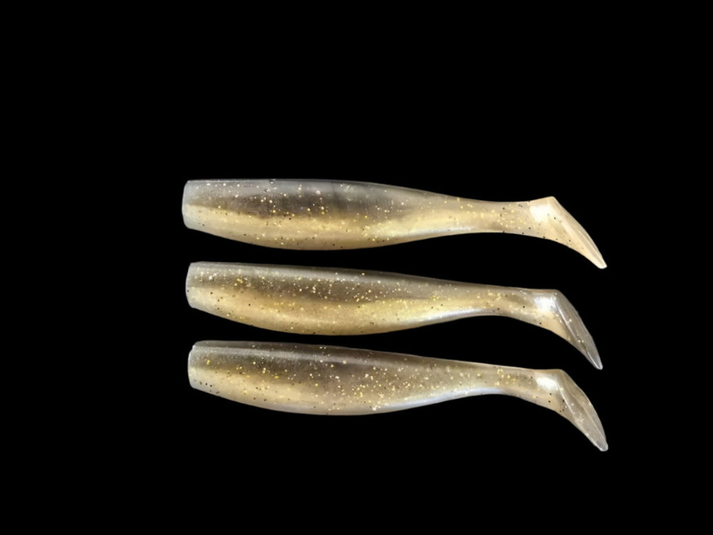 J Minnow 6" GOLD SMOKE Paddle tail soft plastic fishing lure