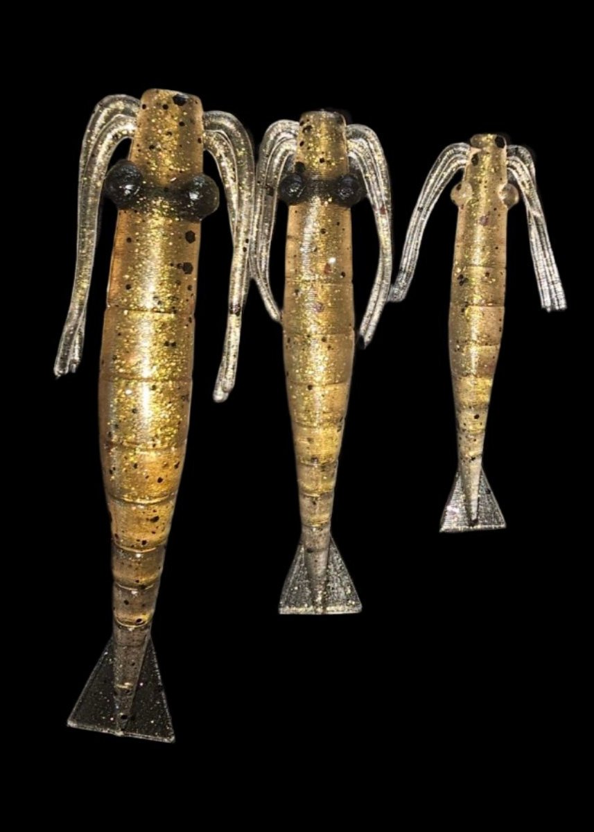 J- PRAWN 4 INCH - GOLD DUST soft plastic fishing lure
