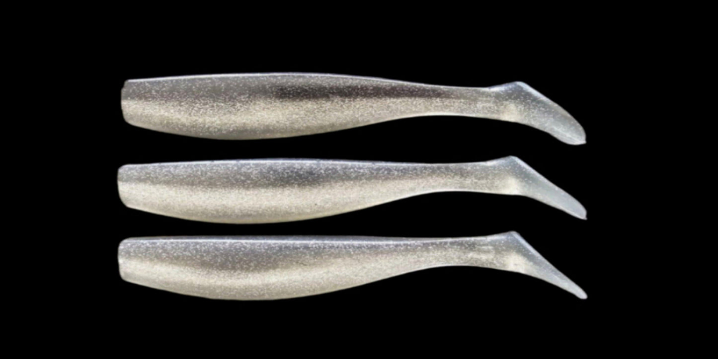 J Minnow 6" SILVER SMOKE Paddle tail soft plastic fishing lure