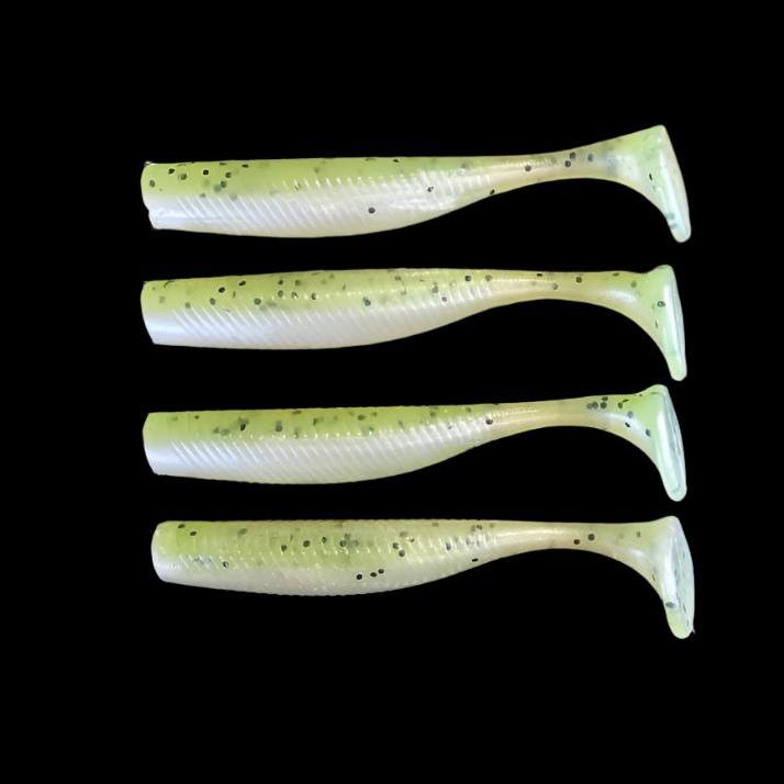 Hammer tail 5"   LIME SPLICE Hammer tail soft plastic fishing lure