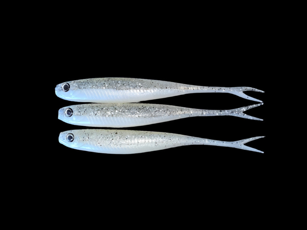 Jerk Shad 7"  WHITE LIGHTNING soft plastic lure