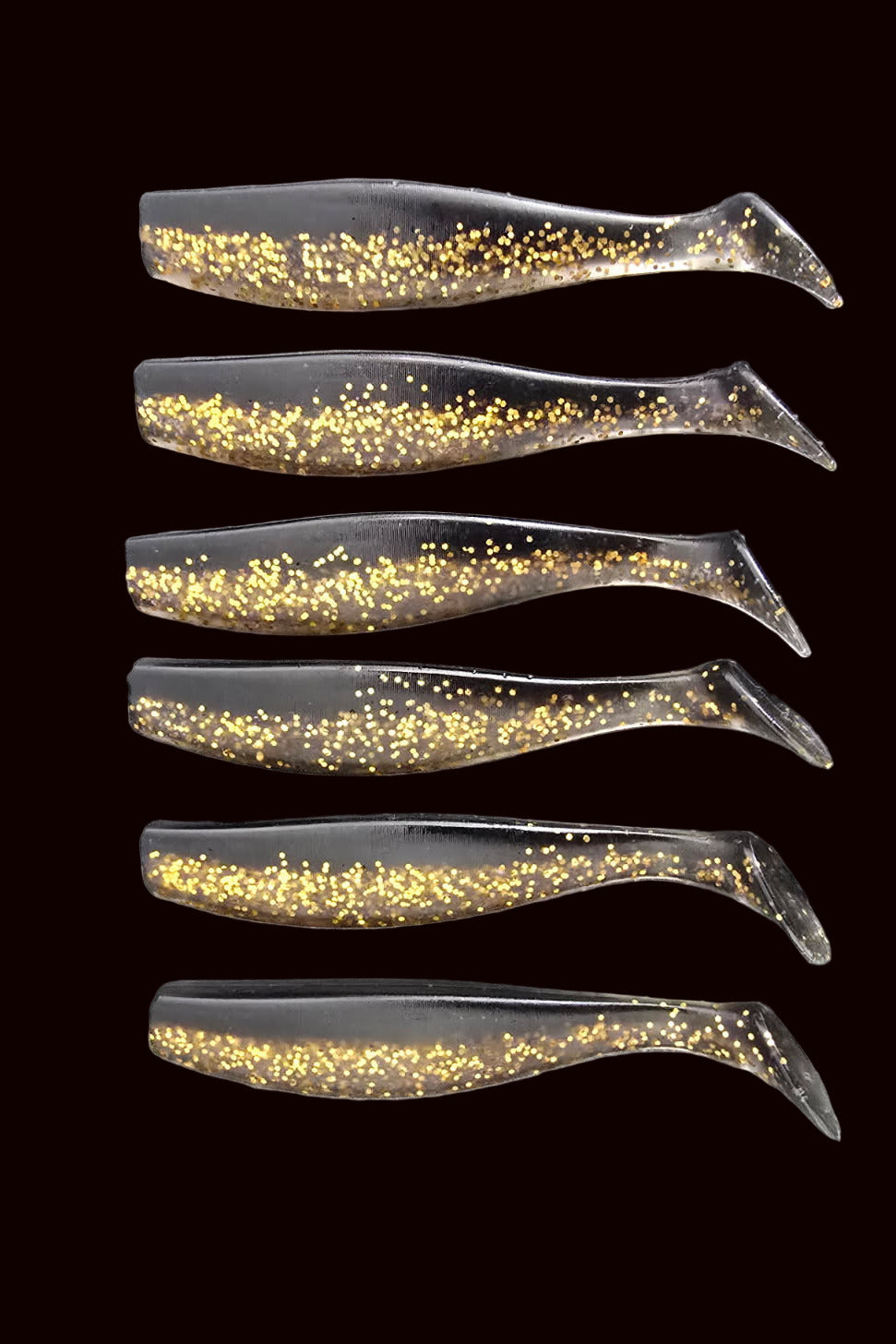 J Minnow 4"  DARK SPARKLE  Paddle tail soft plastic lure