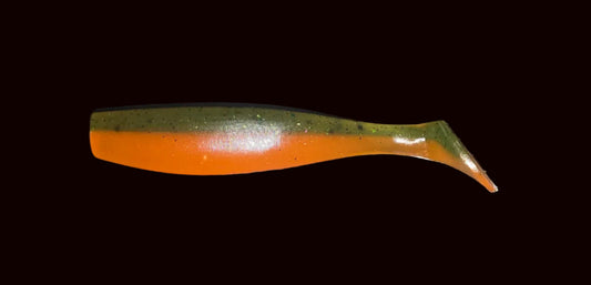 J Minnow 5" ORANGE CRUSH Paddle tail soft plastic fishing lure