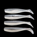 J Minnow 5"  SILVER SMOKE Paddle tail soft plastic fishing lure