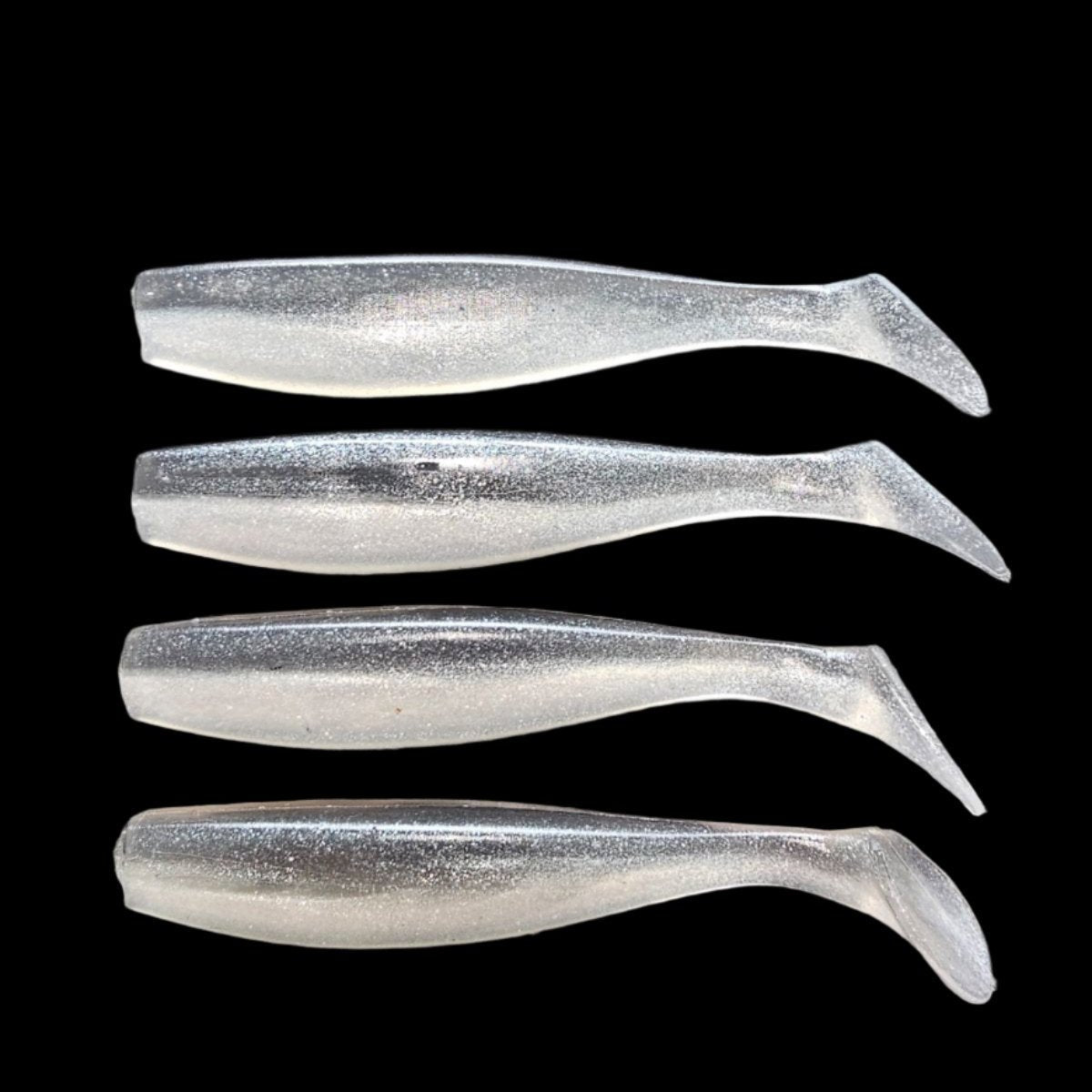 J Minnow 5"  SILVER SMOKE Paddle tail soft plastic fishing lure
