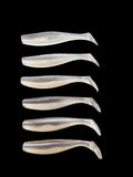 J Minnow 4" SILVER SMOKE  Paddle tail soft plastic fishing lure